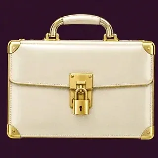 Locked leather briefcase — Lucky Hills